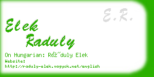 elek raduly business card